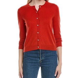 Sofia Cashmere Vibrant Red Cardigan